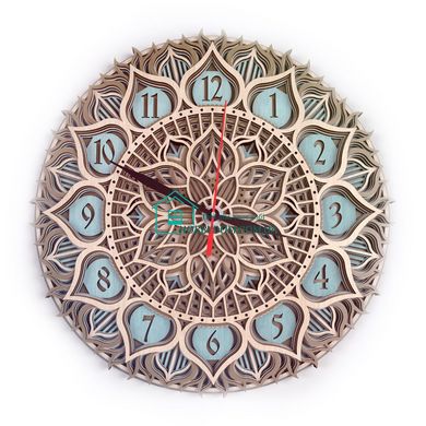 MCLO10014 Деревянные часы Мандала, ~28-30 см
