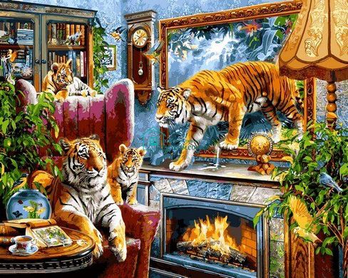 459 грн  Живопись по номерам VP1244 Картина-раскраска по номерам Тигры
