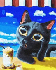 279 грн  Живопис за номерами BK-GX30499 Картина для малювання за номерами Чорне кошеня