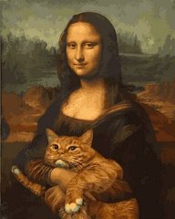 459 грн  Живопись по номерам VP1172 Картина-раскраска по номерам Монна Лиза с котом