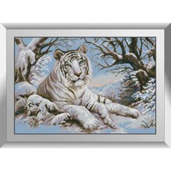 599 грн  Алмазная мозаика 31265 Тигр в снегу Набор алмазной живописи