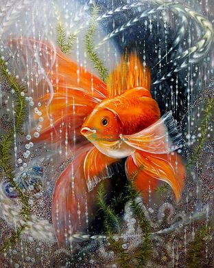 830 грн  Алмазная мозаика КДИ-1235 Набор алмазной вышивки-мозаики Золотая рыбка – Загадай желание!