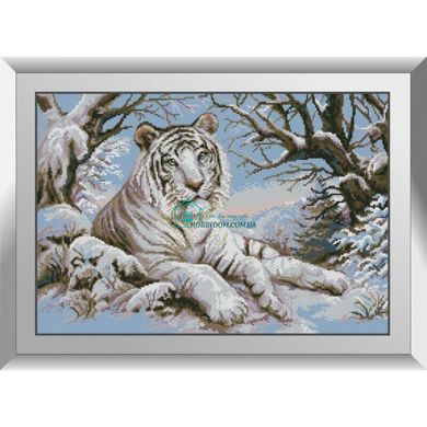 599 грн  Алмазная мозаика 31265 Тигр в снегу Набор алмазной живописи