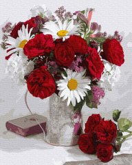 279 грн  Живопис за номерами BK-GX36053 Картина для малювання за номерами Ромашки і троянди