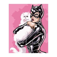 395 грн  Живопись по номерам VA-3024 Набор для рисования по номерам Женщина-кошка с котиком
