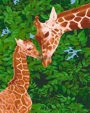 295 грн  Живопись по номерам 11637-AC Набор-раскраска по номерам Жирафеня с мамой
