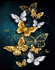 565 грн  Алмазная мозаика GU_178362 Алмазная мозаика Золотые бабочки 40 х 50 см