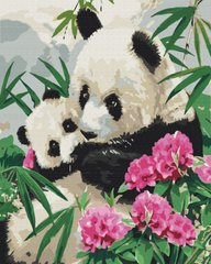 329 грн  Живопис за номерами BS51964 Картина по цифрам Мама панда з дитинчам 40 х 50 см