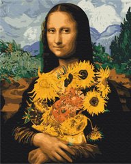 329 грн  Живопис за номерами BS51605 Картина за номерами Мона Ліза з соняшниками 40 х 50 см