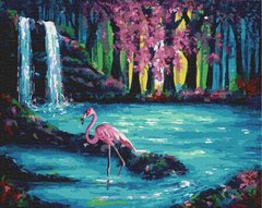 279 грн  Живопись по номерам BK-GX30193 Набор живописи по номерам Фламинго у водопада