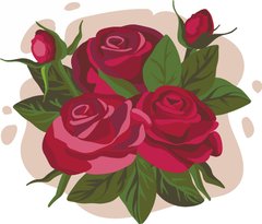 155 грн  Живопись по номерам ASK050 Раскраска по номерам для детей Букет роз