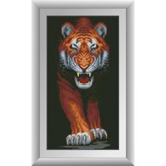 524 грн  Алмазная мозаика 31054 Хищный тигр Набор алмазной живописи