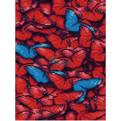 557 грн  Діамантова мозаїка Алмазна картина HX239 Червоні метелики, розміром 30х40 см