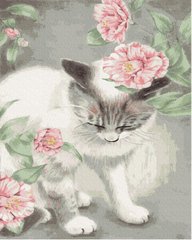 329 грн  Живопис за номерами BK-GX35652 Розмальовка за номерами Кішка в квітах