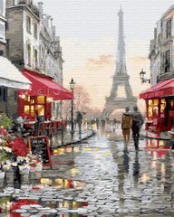 255 грн  Живопись по номерам BK-GX34536 Картина-раскраска по номерам Париж после дождя