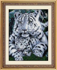 498 грн  Алмазная мозаика 30049 Набор алмазной мозаики Белые тигры