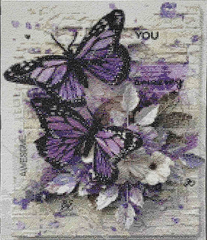 565 грн  Алмазная мозаика GU_178363 Алмазная мозаика Сиреневые бабочки 40 х 50 см