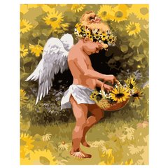 395 грн  Живопись по номерам VA-1583 Набор для рисования по номерам Маленький ангел в подсолнухах