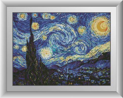 592 грн  Алмазная мозаика 30361 Набор алмазной мозаики Звездная ночь. Ван Гог