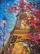 STR435 Набор алмазной мозаики на подрамнике на подрамнике 30х40см Ейфелевая башня в цветах