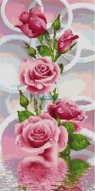 680 грн  Алмазная мозаика TS1300 Набор алмазной мозаики 29х59 Розовые розы панно