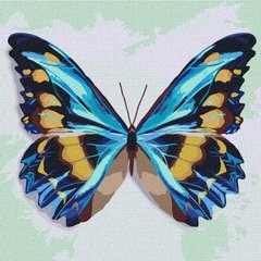 245 грн  Живопис за номерами KHO4207 Картина для малювання за номерами Блакитний метелик