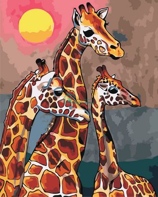 319 грн  Живопись по номерам AS0869 Набор для рисования по номерам Семья жирафов