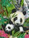 EJ855 Набор алмазной мозаики на подрамнике Панда с ребенком