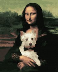 339 грн  Живопись по номерам BK-GX41882 Картина по номерам Мона Лиза с собакой