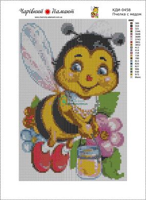 390 грн  Алмазная мозаика КДИ-0458 Набор алмазной вышивки Пчелка с медом