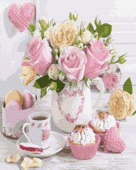 279 грн  Живопис за номерами BK-GX36022 Картина для малювання за номерами Троянди і солодощі