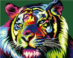 395 грн  Живопись по номерам VA-0128 Набор для рисования по номерам Поп - арт красочный тигр