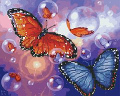 550 грн  Алмазная мозаика GZS116 7Раскраска-мозаика, набор для творчества на подрамнике Бабочки с бульбашками