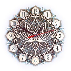 MCLO10020 Деревянные часы Мандала, ~28-30 см