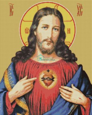 635 грн  Алмазная мозаика DBS1090 Алмазная вышивка Сердце Иисуса
