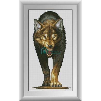 526 грн  Алмазная мозаика 30978 Хищный волк Набор алмазной живописи