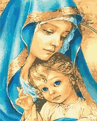 319 грн  Живопис за номерами AS0889 Набір для малювання по номерам Марія з немовлям