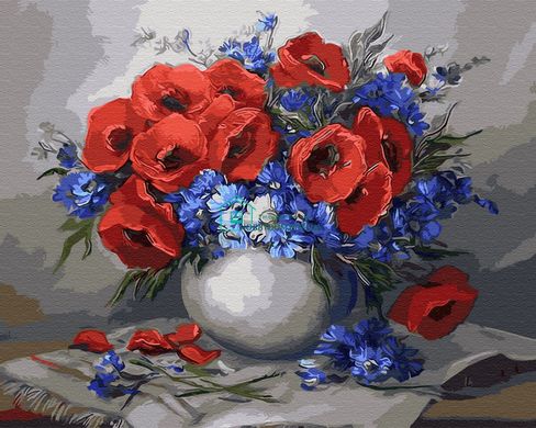 279 грн  Живопис за номерами BK-GX9423 Набір для малювання за номерами Квітковий натюрморт