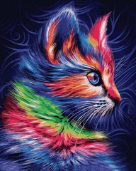 459 грн  Живопись по номерам VP1252 Картина-раскраска по номерам Разноцветный котёнок