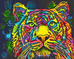 279 грн  Живопис за номерами BK-GX34578 Картина для малювання за номерами Різнокольоровий тигр