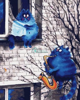 339 грн  Живопись по номерам BK-GX40098 Раскраска для рисования по цифрам Серенады синих котов