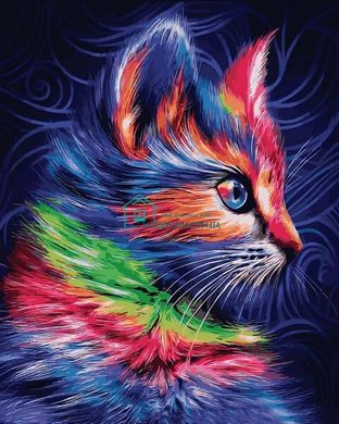 459 грн  Живопис за номерами VP1252 Картина-розмальовка за номерами Різнокольорове кошеня