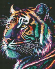 535 грн  Діамантова мозаїка AMO7742 Алмазна мозаїка на підрамнику 40 х 50 см Фантастичний тигр з голограмними стразами (AB) ©art_selena_ua