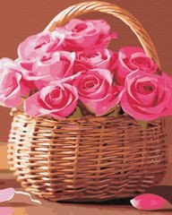 329 грн  Живопис за номерами BK-GX34808 Розмальовка за номерами Корзина рожевих троянд