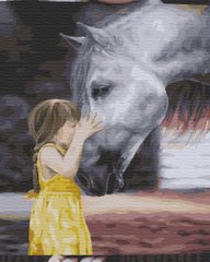 255 грн  Живопис за номерами BK-GX34550 Картина-розмальовка за номерами Дівчинка з конем