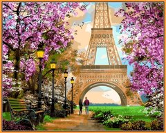 535 грн  Живопись по номерам NB1272R Набор-картина по номерам (с багетной рамкой) Прогулка по Парижу