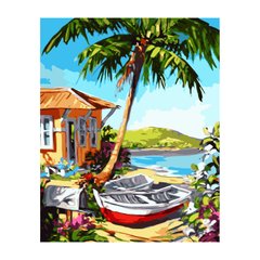 395 грн  Живопись по номерам VA-3076 Набор для рисования по номерам Лодки на острове
