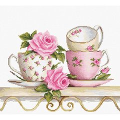 405 грн   B2327/belana 20 ct. Чайные чашки с розами Набор для вышивки нитками
