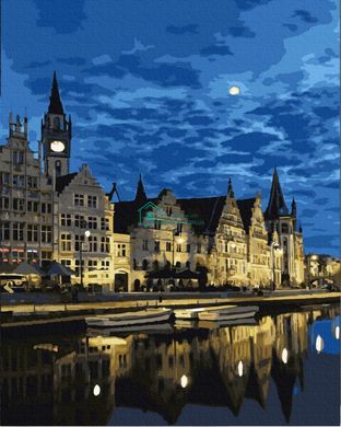 329 грн  Живопись по номерам BK-GX8015 Набор для рисования картины по номерам Вечер в бельгийском Генте