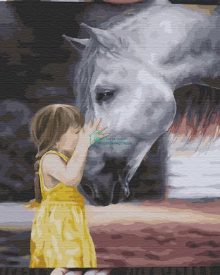 255 грн  Живопись по номерам BK-GX34550 Картина-раскраска по номерам Девочка с лошадью